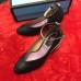 Gucci Mid-Heel 7cm Pumps With Crystal G Heel 548853 Black 2019