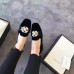 Gucci Velvet Ballet Flat With Bee 474491 Black/Red 2017