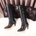 Gucci GG Matelasse Chevron Leather High Boots Black 2017