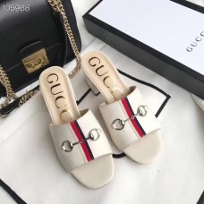 Gucci Horsebit and Sylvie Web Heel Slides White 2019