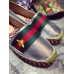 Gucci Embroidered web espadrilles silver