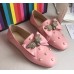 Gucci Leather Ballet Flat With Bow 505293 Pink 2018