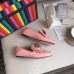 Gucci Leather Ballet Flat With Bow 505293 Pink 2018