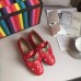 Gucci Leather Ballet Flat With Bow 505293 Red 2018