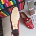 Gucci Leather Ballet Flat With Bow 505293 Red 2018