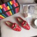 Gucci Leather Ballet Flat With Bow 505293 Red 2018