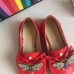 Gucci Leather Ballet Flat With Bow 505293 Red 2018