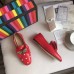 Gucci Leather Ballet Flat With Bow 505293 Red 2018