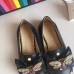 Gucci Leather Ballet Flat With Bow 505293 Black 2018