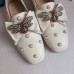 Gucci Leather Ballet Flat With Bow 505293 White 2018