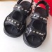 Gucci Leather And Mesh Sandals With Studs 546073 Black 2019