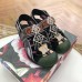 Gucci Leather and Mesh Reflective Fabric Sandals Crystal Black 2019