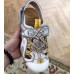 Gucci Leather and Mesh Reflective Fabric Sandals Crystal White 2019