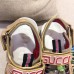 Gucci Leather and Mesh Reflective Fabric Sandals Beige/Fuchsia 2019