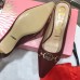 Gucci Heel 5.5cm Zumi Leather Slides 577053 Burgundy 2019