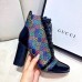 Gucci Patent Black Lace-up Ankle Boots GG Multicolor Stars 2019