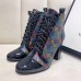 Gucci Patent Black Lace-up Ankle Boots GG Multicolor Stars 2019