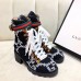 Gucci Web Strap with Buckle Wool Ankle Boots GG Black 2019