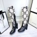 Gucci Zumi Tweed Knee Boots 577652 GG White 2019