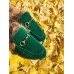 Gucci Princetown Calfskin Horsebit Detail Slipper With Fur Green 2017