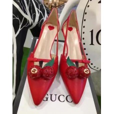 Gucci goatskin pump 2017 Red(shishi-721302)