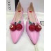 Gucci goatskin pump 2017 pink(shishi-721303)