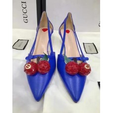 Gucci goatskin pump 2017 royal blue(shishi-721306)