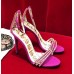 Gucci Heel 10.5cm Suede Sandals With Crystals 488692 Fuchsia 2018