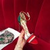 Gucci Heel 10.5cm ‎Sandals With Crystals ‎493937 Red/Green 2018