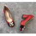 Gucci Leather Mid-heel Pump with Bee ‎9cm Heel 474483 Red 2018