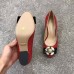 Gucci Leather Mid-heel Pump with Bee ‎9cm Heel 474483 Red 2018