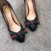 Gucci Leather Pump with Web Bow 8cm Heel 432044 Black 2018