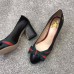 Gucci Leather Pump with Web Bow 8cm Heel 432044 Black 2018