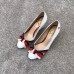 Gucci Leather Pump with Web Bow 8cm Heel 432044 White 2018