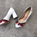 Gucci Leather Pump with Web Bow 8cm Heel 432044 White 2018