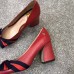 Gucci Leather Pump with Web Bow 8cm Heel 432044 Red 2018