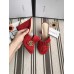 Gucci Suede 7.5/10cm Heel Slide Sandals ‎458051 Red 2018