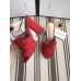 Gucci Suede 7.5/10cm Heel Slide Sandals ‎458051 Red 2018