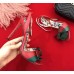 Gucci Leather Sandal with Web Bow 519483 Red 10cmHeel 2018