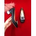 Gucci Leather Mid-heel Pump with Crystal G 522697 Black 2018