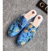 Gucci Princetown Print Leather Slipper Blue 2018