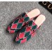 Gucci GG Check Flat Slipper Red/Green 2018