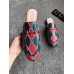 Gucci GG Check Flat Slipper Red/Green 2018