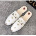 Gucci Princetown Embroidered Leather Slipper 505268 White 2018