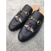 Gucci Princetown Bee Embroidered Leather Slipper Black 2017