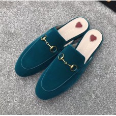 Gucci Princetown Velvet Slipper Blue 2018