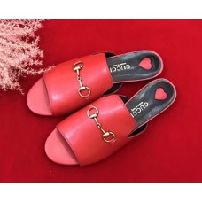 Gucci Leather Flat Slide Red 2018