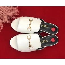 Gucci Leather Flat Slide White 2018