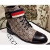 Gucci Lace-up Ankle Boots GG Beige with Strap 2018