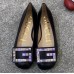 Gucci Leather Ballet Flats Black With Crystal G 551434 2019